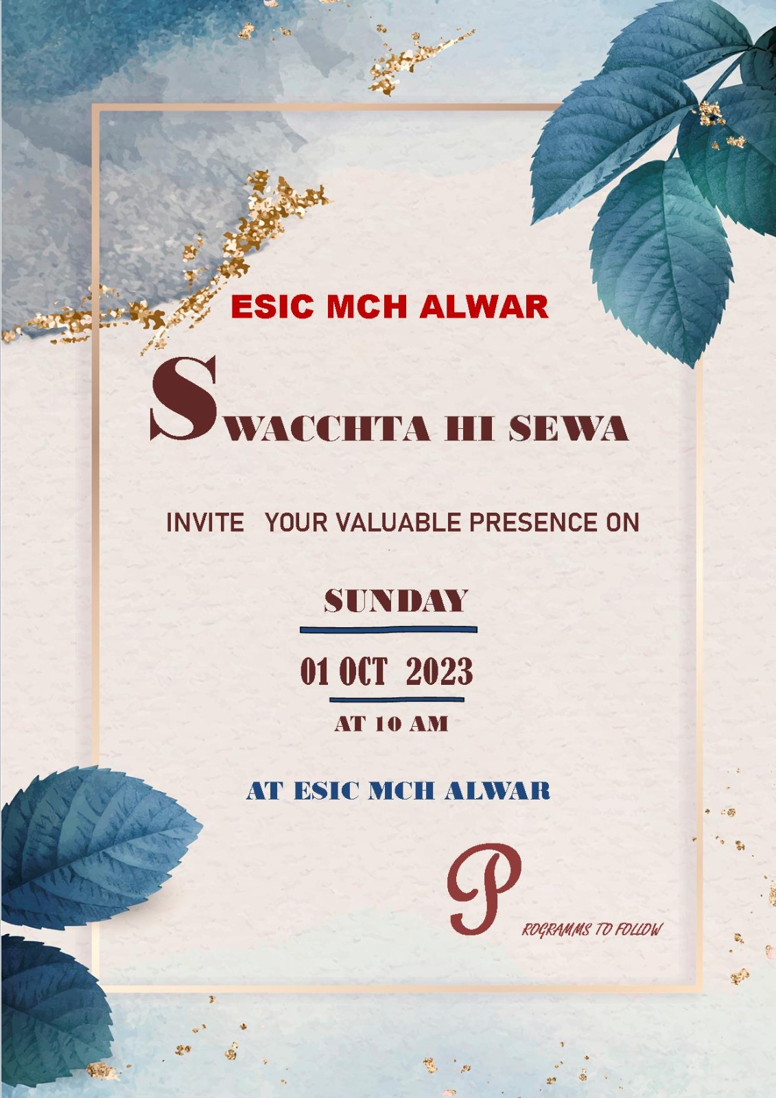 Swachhta Hi Seva Campaign 21 Sep. to 01 Oct 2023